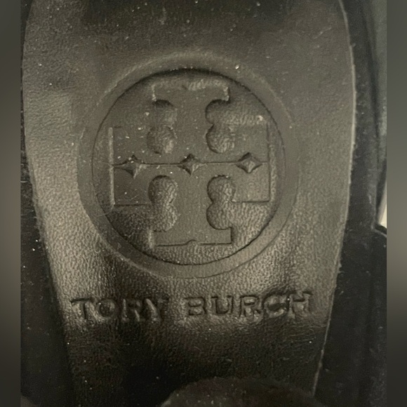 Tory Burch Verona Size 6.5 Black Suede Gold Studded High Heels - Picture 3 of 9
